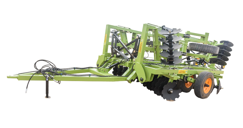 Rastra de discos de tiro desencontrado articulada